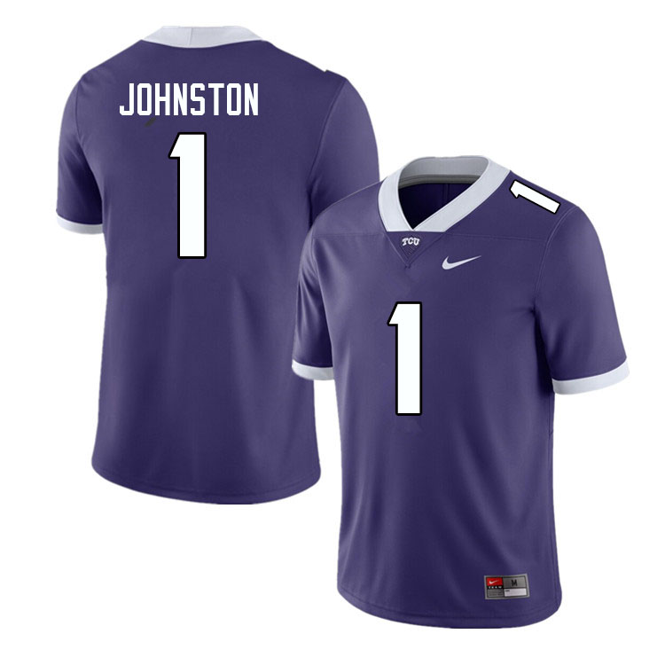 Men #1 Quentin Johnston TCU Horned Frogs College Football Jerseys Sale-Purple